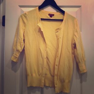 Yellow button down cardigan